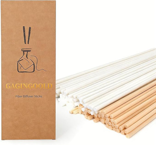 100 PCS Reed Diffuser Sticks, 11 Inch Fibre Diffuser Replacement Stick for Essential Oil Diffuser Refill, 4 mm Thick Aroma Diffuser Sticks for Home Office Bathroom Bedroom, White & Primary