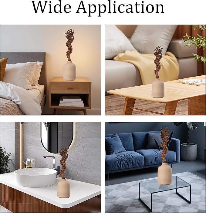 20PCS 11 inch Wavy Reed Diffuser Sticks, Rattan Fragrance Refill Sticks for Home and Office Aromatherapy (Dark Brown)