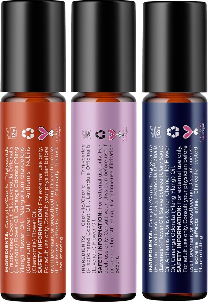Roll on Essential Oils for Sleep - Aromatherapy Essential Oils Sets Variety Pack with Lavender Relax and Dream Sleep Essential Oil Roll Ons - Fun & Cute Wellness Gift for Young Women Teens & Girls