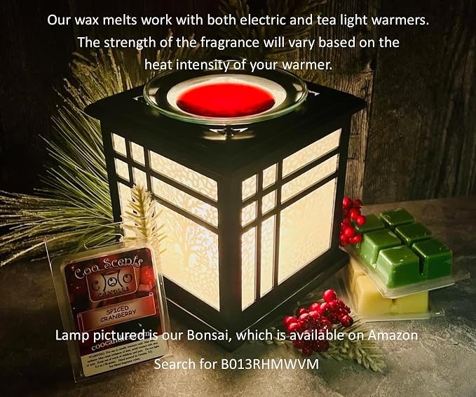 Fall Mix Wax Melts, 6 Pack - USA Made - Wax Cubes for Wax Melt Warmer, Masculine Autumn Variety Pack - Smoky Cederwood, Black Spice, Autumn Warmth, Sandalwood, Teakwood, Cedar and Saffron