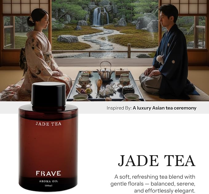 Jade Tea Hotel Diffuser Oil 100ml, 3.38 oz Aroma Oil, Scent Inspired by World’s Most Prestigious Grand Hotels, Aromatherapy Refill Fragrance for Waterless Cold Air Diffusers, Home, Office