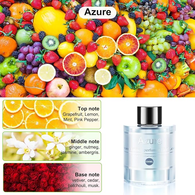 Amor Lyris 3.5OZ/100ml Large Car Air Freshener Refill, CO01/Dedicated Perfume Long Lasting Air Fresheners 6 Months, Car Diffuser Essential Oil Made of Natural Plant Extracts, Azure