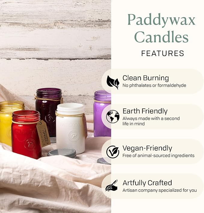 Paddywax Scented Candles Relish Collection Soy Wax Artisan Candle in Glass Jar with Lid, 9.5-Ounce, Salted Grapefruit