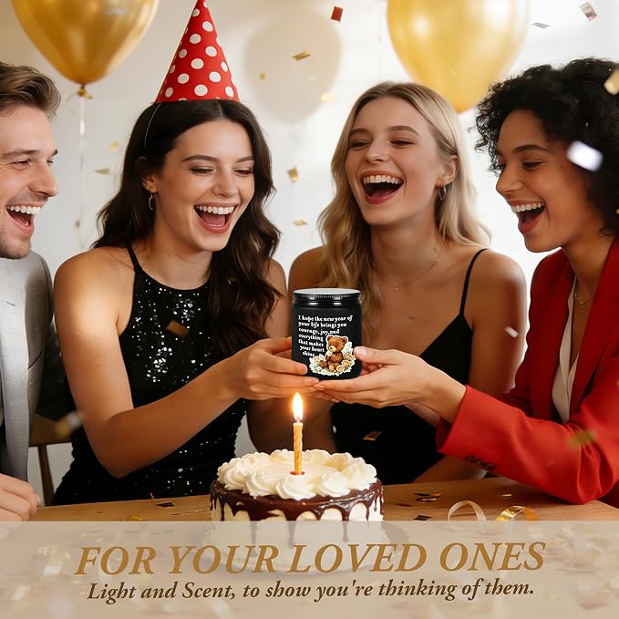 Birthday Gifts for Women, Christmas New Year Gifts for Wife Sister Mom Daughter Girlfriend Friend, Encouragement New Beginning Blessing Gift for Her, Funny Lavender Scented Candle - Black