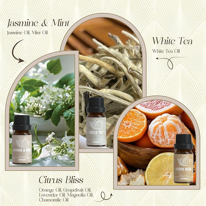 ARVIDSSON Hotel Diffuser Oils Gift Set - Hotel Essential Oils for Diffusers and Crafting - Inspired by the 5 Star Hotels Scent, Premium Fragrance Oil Blend Set, 6 x 10 mL, 0.34 fl oz