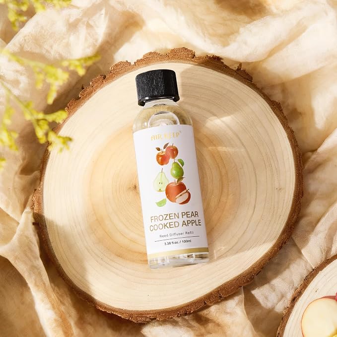 Airkeep Diffuser Oil Refill/Frozen Pear Cooked Apple/3.38oz（100ml/1 Pack/Scented Oil Refill for Diffuser Home Fragrance for Bedroom, Bathroom Office Home Decor
