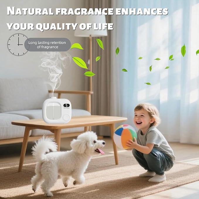 Waterless Essential Oil Diffuser Portable Cordless Aromatherapy Scent Machine for Home Office Car Large Room Battery Powered Ultrasonic Diffuser with 5 Mist Modes for Bedroom Classroom Travel