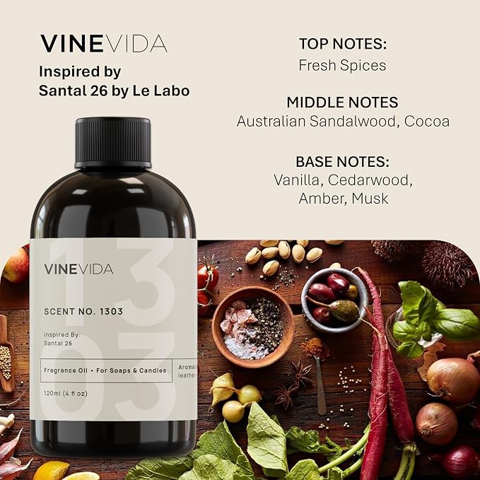 VINEVIDA [4oz] Scent No.1303 Fragrance Oil for Candle & Soap Making - Natural, Made in USA