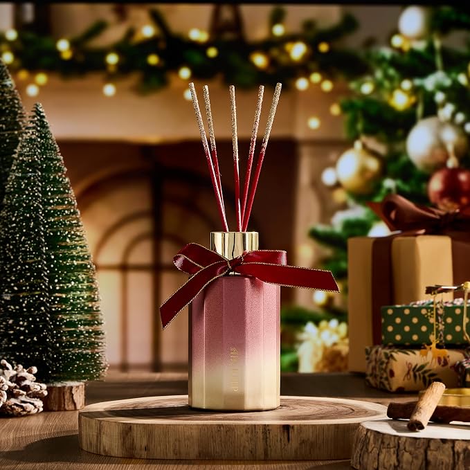 Airkeep Reed Diffuser Set - Spice Reed Diffuser with 8 Reed Sticks - Scented Oil Diffuser for Home & Office Diffuser Bathroom Shelf Decor - Ideal Gift for Holidays 7.1oz
