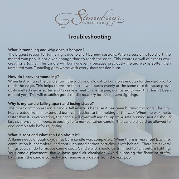 Stonebriar Unscented Pillar Candles – 35 Hour Burn Time, Long-Lasting Wax Candles for Weddings, Holidays, Home Décor & Special Events, Pack of 6, Ivory, 3" x 4"