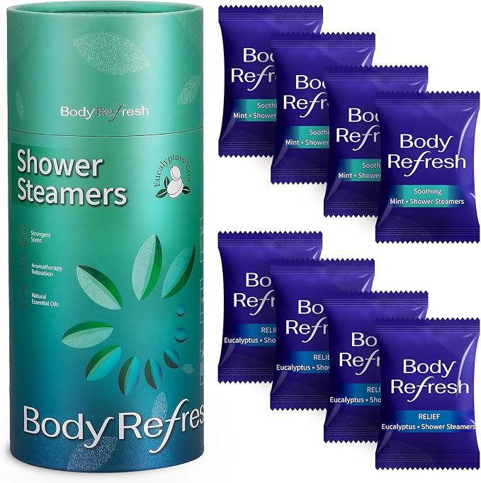 Shower Steamers for Men - 8 Pack Shower Bombs with Essential Oils Eucalyptus Mint Scent, Eucalyptus for Shower，Mother Day Gifts for Mom Wife Grandma from Daughter Son