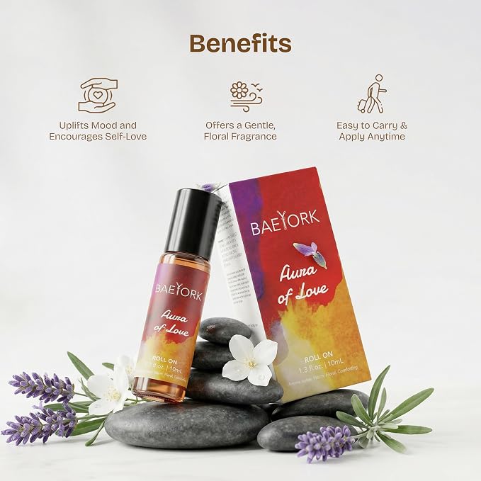 Aura of Love Roll-On Blend Essential Oils of Vanilla, Jasmine, Patchouli & Lavender Romantic & Warm Aromatherapy Fragrance, 10 ml (Pack of 1)