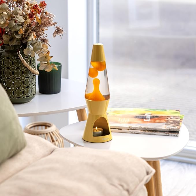 Fisura - Magma lamp with Candle for Adults Without Electricity. Candle lamp, Friendly with the Nature Lamps. Original Gift. 11.4 in x 3.3 in (Candles not Included) (Yellow)