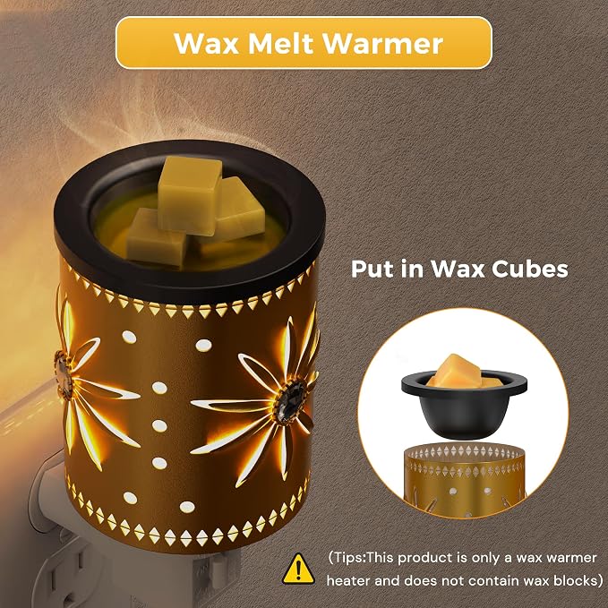 L LOHAS LED Wax Melt Warmer, Plug in Wax Warmer for Scented Wax, 360° Rotating Plug in Fragrance Night Light for Home Fragrance Bedroom Home Decor