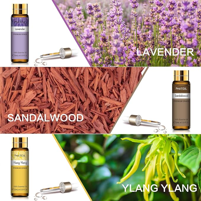PHATOIL 9PCS Premium-Quality Essential Oils Set for Soap Making Diffusers, 10ml/0.33fl. oz Fragrance Oils, Long Lasting Scents, Gift Set for Friends and Families