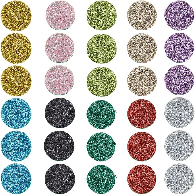 SUNNYCLUE 100Pcs Essential Oil Refill Pad Perfume Pads 15 x 3mm Random Colorful Cotton Flat Round Aromatherapy Microfibre Locket Necklace Replacement Refills Diffusers for Bracelet Car Home Supplies
