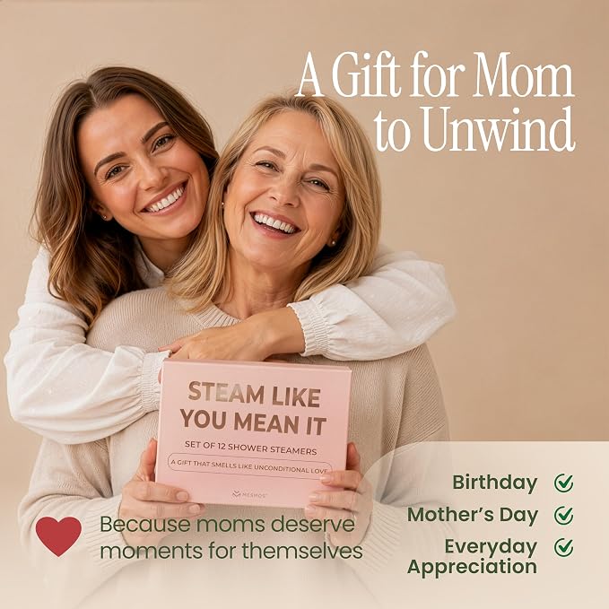 MESMOS 12 Assorted Shower Steamers Aromatherapy, Gifts for Moms Who Have Everything, Birthday Presents, Good Things & Unique Gifts for Mom from Daughter & Son, Relaxation Self Care Mom Gift Items