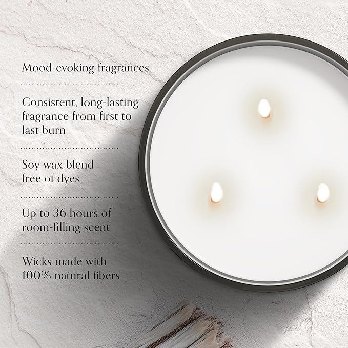 Chesapeake Bay, 14.5oz Serene Waters Scented Candle, Mood Evoking Fragrance, Sea Glass-Inspired Jar, Premium Soy Blend Wax with Essential Oils, Coastal Fragrance for Home Décor or Gifting