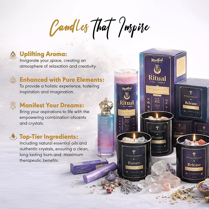 Healing Remedies & Ritual Supplies - Manifestation Candles - for Inspiration and Imagination - Blue (Create)