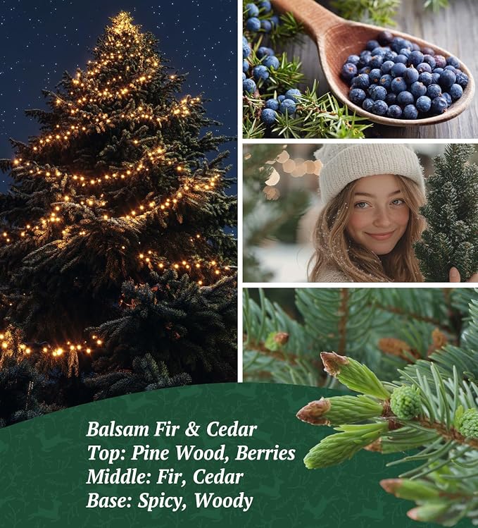 Merry Christmas Candles with Warmer LED, Christmas Decor Gifts Winter Candle with Pine Wood Spice Scents, Cypress Candle Over 40 Hours Burn Time, Home Decorations Indoor, 100% Soy Wax,White