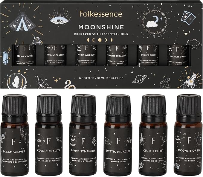 Folkulture Essential Oils for Diffuser Oil | Set of 6 Fragrance Oils for Diffusers | Palo Santo & Lavender Essential Oil | Diffuser Oils Scents for Fathers Day Gift |Essential Oils for Diffusers