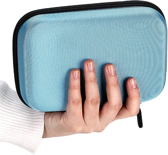 Hipiwe Hard Shell Essential Oil Carrying Case Holds 12 Bottles (Can hold 5ml, 10ml, &10ml Rollers) Travel Size Essential Oils Bag Organizer (Blue)