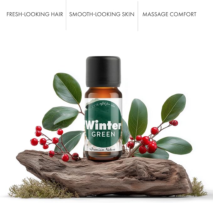 Organic Wintergreen Essential Oil | 100% Pure & Natural Gaultheria procumbens Leaf Oil with Fresh Minty Aroma | for Diffuser, Candle Making & DIY Aromatherapy Blends, 0.34 fl oz