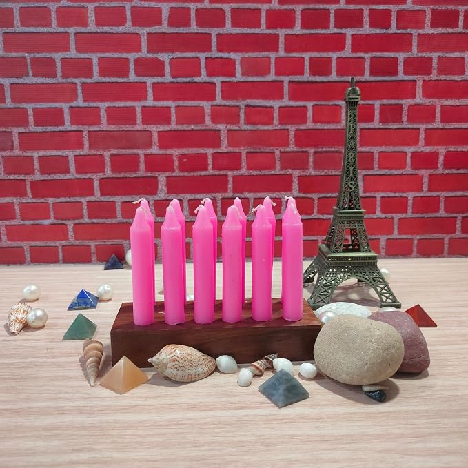 Box of 12 Pink Candles | 4 inches Dripless Paraffin Wax Candles | Witchcraft Supplies for Your Personal Wiccan Altar, Spells, Charms & Intentions | Witchy Room Decor | Taper Candlesticks