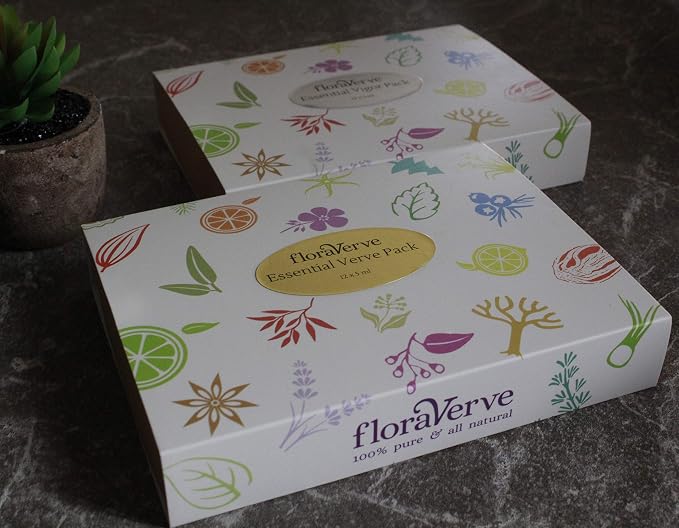 floraVerve Essential Verve & Vigor Pack, Aromatherapy Essential Oils Starter Kit 24 X 5mL, 100% Pure & Natural