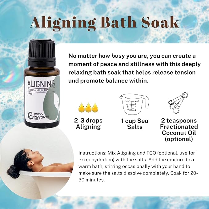 Rocky Mountain Oils Aligning Essential Oil Blend 15 ml - 100% Pure Essential Oils in a Base of Fractionated Coconut Oil