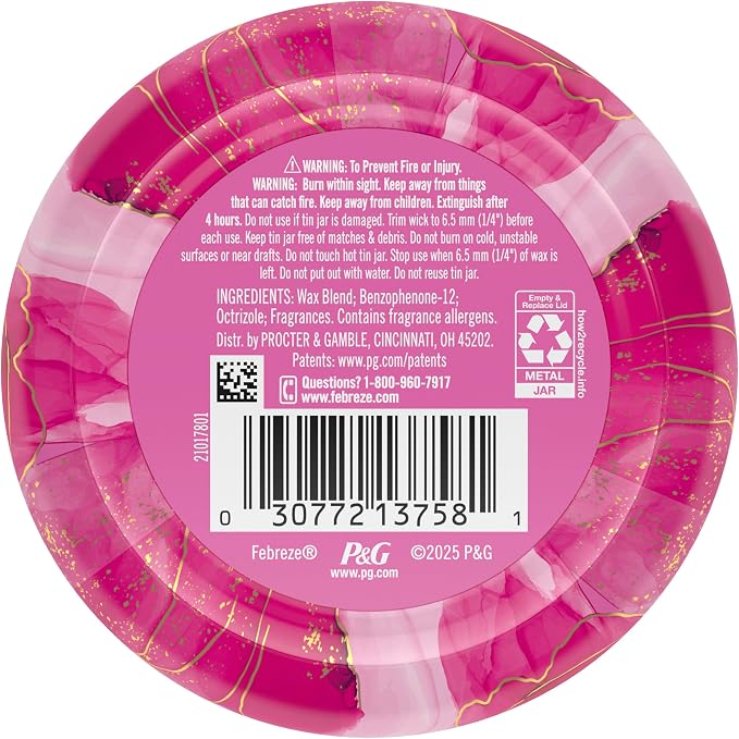 Febreze Scented Candle, Romance & Desire Scent, 11 oz 4 Wick Candle, Single Pack