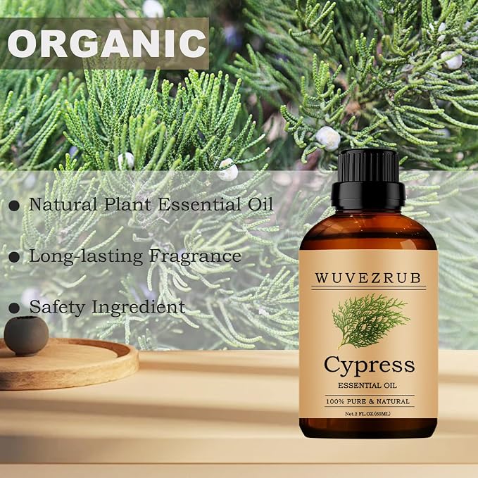 Cypress Essential Oils, 60ML Pure and Natural Essential Oil for Aromatherapy Diffuser - Cypress /2 Fl Oz