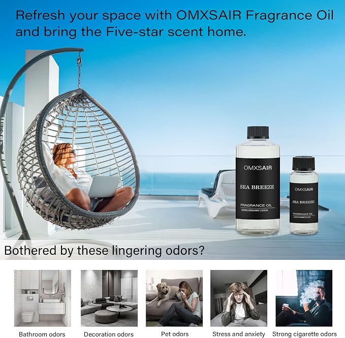 Hotel Diffuser Oil Inspired by The Ritz Carlton Hotel Scent 120ml/4.1 Fl oz -Essential Oil Diffuser Refill-Lemon Bergamot Ocean-Long Lasting HVAC Diffuser Oil for Home & Spa Use