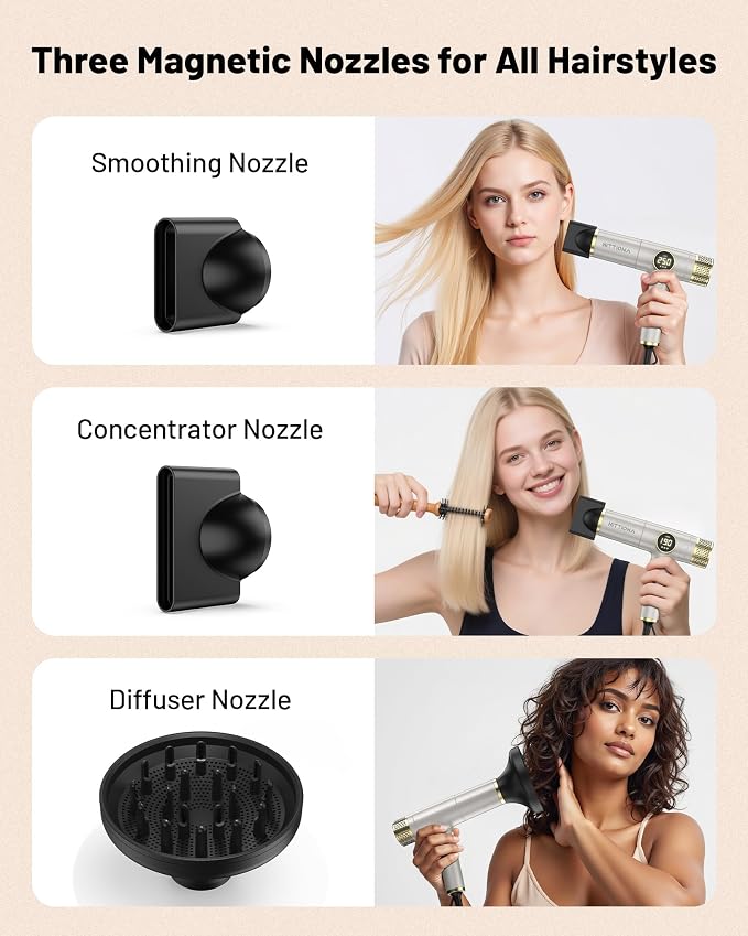 Infrared Ionic Hair Dryer Dual Voltage Travel Hair Dryer 2000W Fast Drying Lightweight Low Noise Diffuser - Professional Blow Dryer No Heat Damage for Curly Hair Women Europe Travel