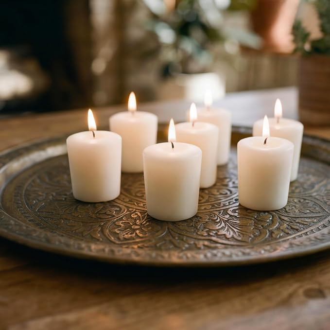 Aroma Naturals Votive Candles with White, Patchouli and Frankincense, Meditation, 6 Count