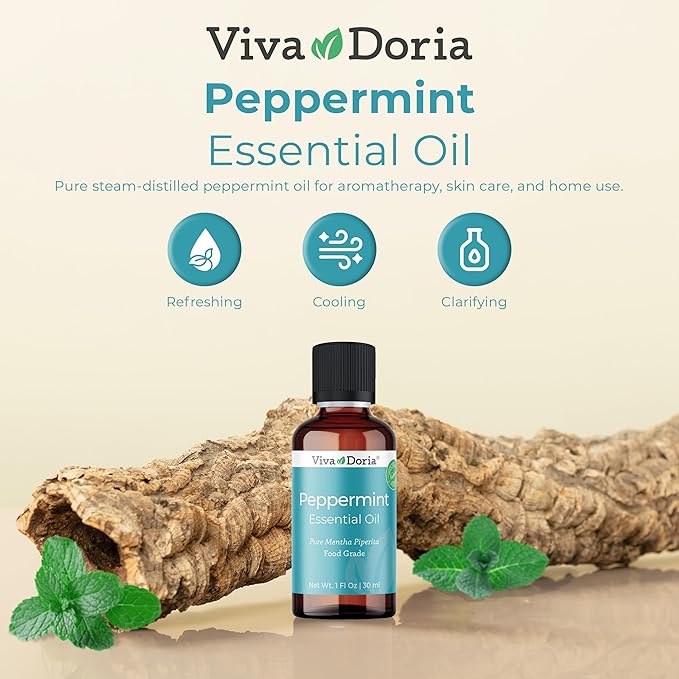 Viva Doria 100% Pure Northwest Peppermint Essential Oil, Undiluted, Food Grade, Steam Distilled, Made in USA, 30 mL (1 Fluid Ounce)
