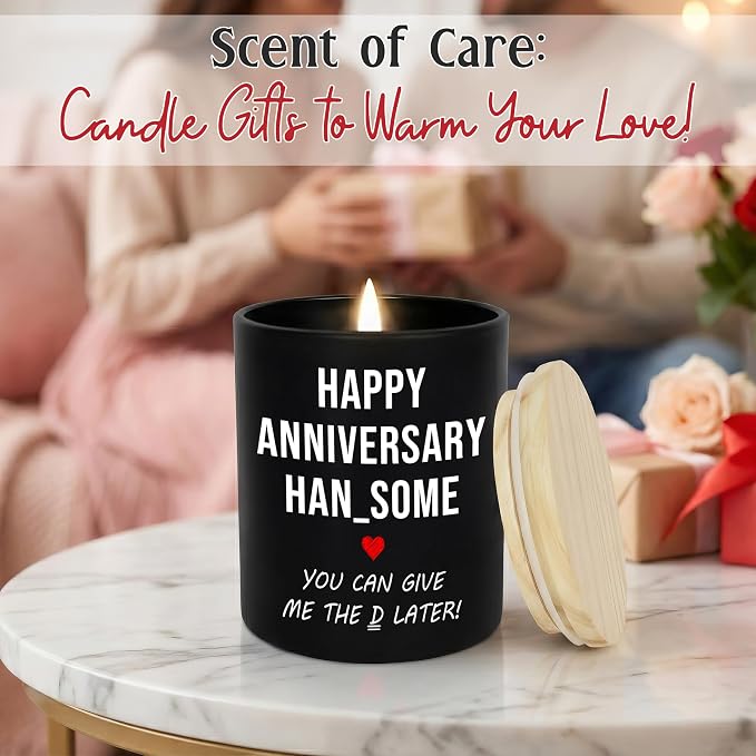 GAUDORA Funny Gifts for Him - Long Lasting Vanilla Lavender Scented Candle 10oz - 1 Year 10 Year 30th 50th Anniversary Wedding Gifts for Men Husband Him Boyfriend from Her Girlfriend Wife