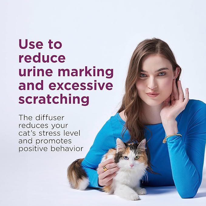 Comfort Zone 60-Day Starter Kit: 1 Cat Calming Diffuser & 2 Refills; Cat Pheromones Help Anxiety; Reduce Stress, Urine Marking, Scratching