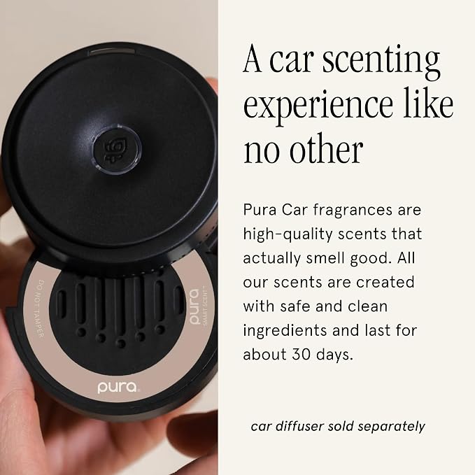 Pura Car Scent Refill - Fragrance for Pura Car Diffuser - Clean & Safe Luxury Diffuser Scent - Long-Lasting Fragrance for 30 Days of Aroma - Spring & Summer Household Essential - New Car