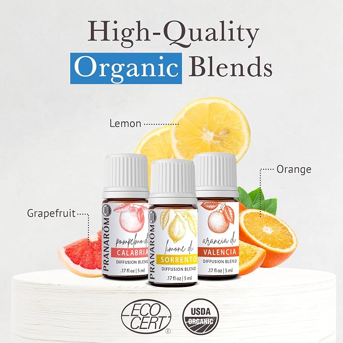 Pranarom - Coastal Mediterranean Diffusion Blend Kit 3-Pack 5ml - Home Aromatherapy - 100% Pure Organic Ingredients - Sustainably Sourced, Certified Organic Quality