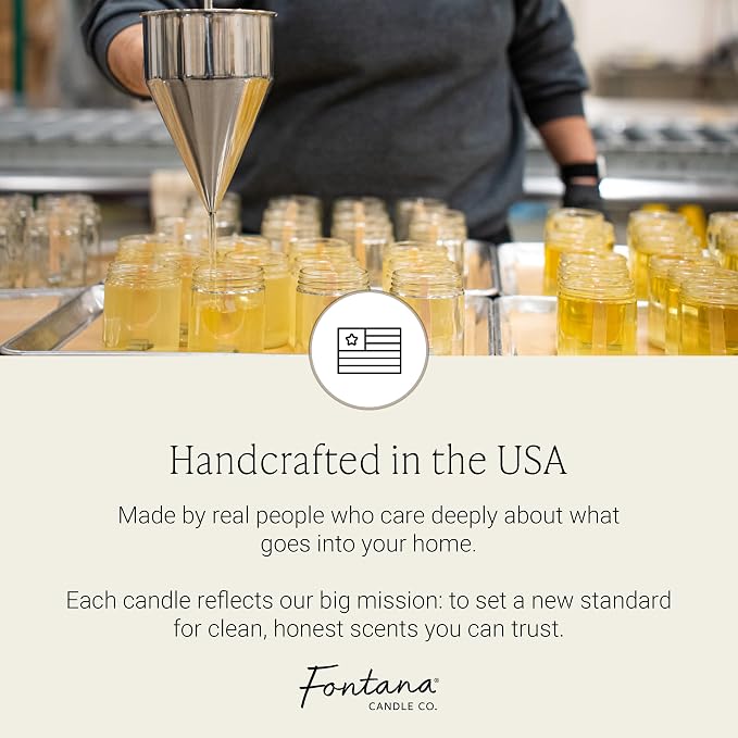 Fontana Candle Co Wood Wick Beeswax Jar Candle, Citrus Peel & Pine – Made Safe with Coconut Oil & Pure Essential Oils – 35+ Hrs Clean Burn, Long Lasting and Non-Toxic Candles for Home & Room Decor