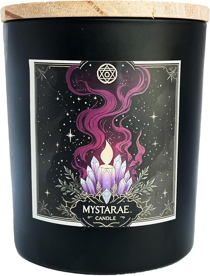 Patchouli & Bergamot Aromatherapy Soy Wax Candle for Emotional Grounding, Self‑Care Rituals, Moon Work | 10 oz Scented Candle - Mystarae Ritual Candle By Wick & Whisper