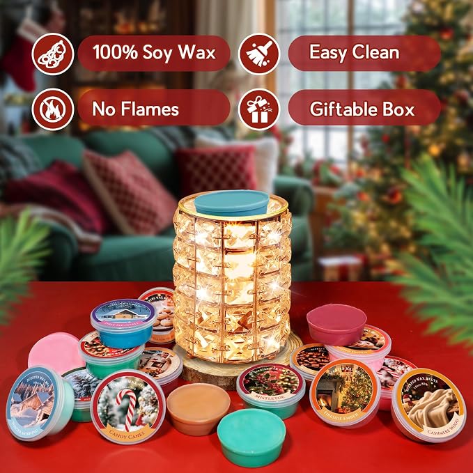 SCENTORINI Wax Melts, 1.06oz*12 Pack Countdown Advent Calendar Gift Set, Scented Wax Cubes for Wax Warmer, Long-Lasting Strong Fragrance for Decoration