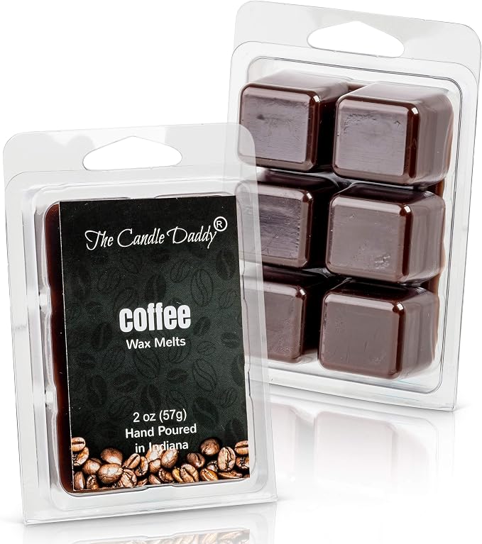 The Candle Daddy Coffee Scented Wax Cubes - Maximum Scent Coffee Wax Melts - Candle Scent Melts for Home, Office - Enjoy Candle Ambience Without Flame Soot - 1 Pack - 6 Cubes - 2 oz