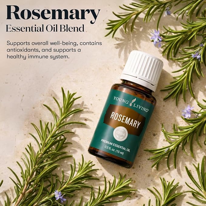 Young Living Rosemary Essential Oil | 15 ml | Crisp, Herbaceous Aroma for Diffusion, Topical Use & Aromatherapy | Supports Cognitive Clarity & Relaxation | Premium Seed to Seal® Essential Oil