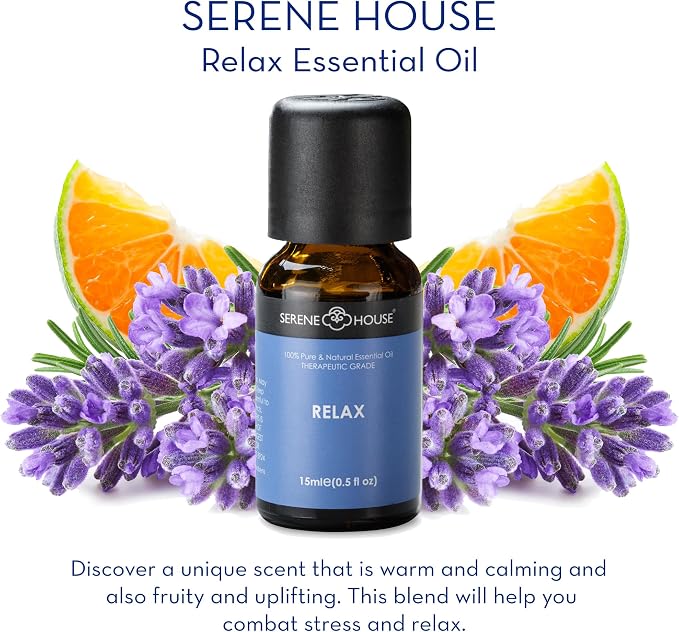 Serene House Spa Aromatherapy Essential Oil Collection for Diffusers - Scents to Promote Calmness and Positivity, 100% Natural, Water Compatible for Home Use - Gift Set of 3, 15ml Bottles
