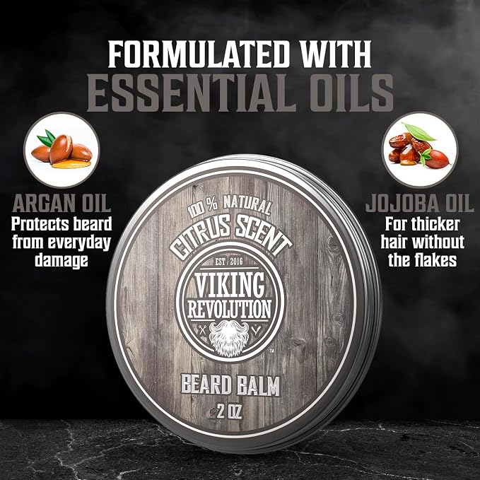 Viking Revolution - Ultimate Beard Kit - Beard Grooming Kit with Beard Brush, Beard Comb, Beard Balm, Beard Oil, Beard & Moustache Scissors - Gifts for Men