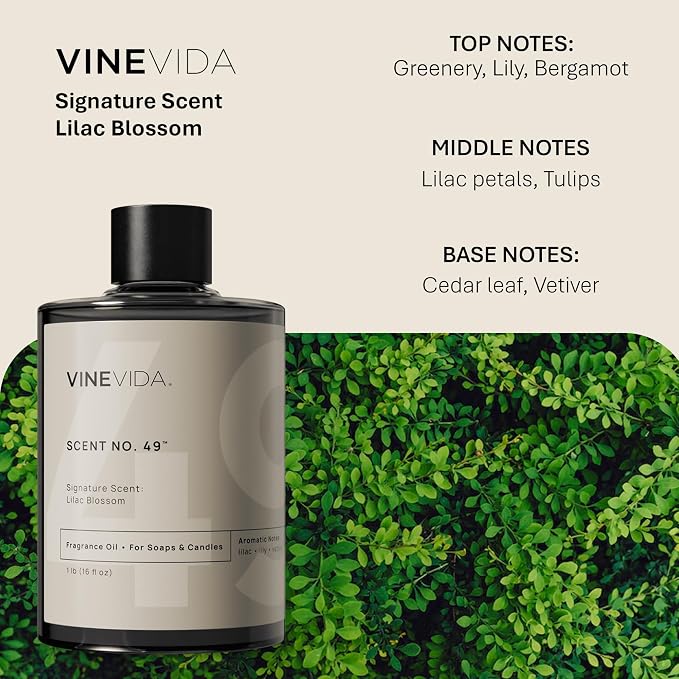 VINEVIDA [16oz] Lilac Blossom Fragrance Oil for Candle Making and Soap Making - Premium Candle Scents for Soy Candles