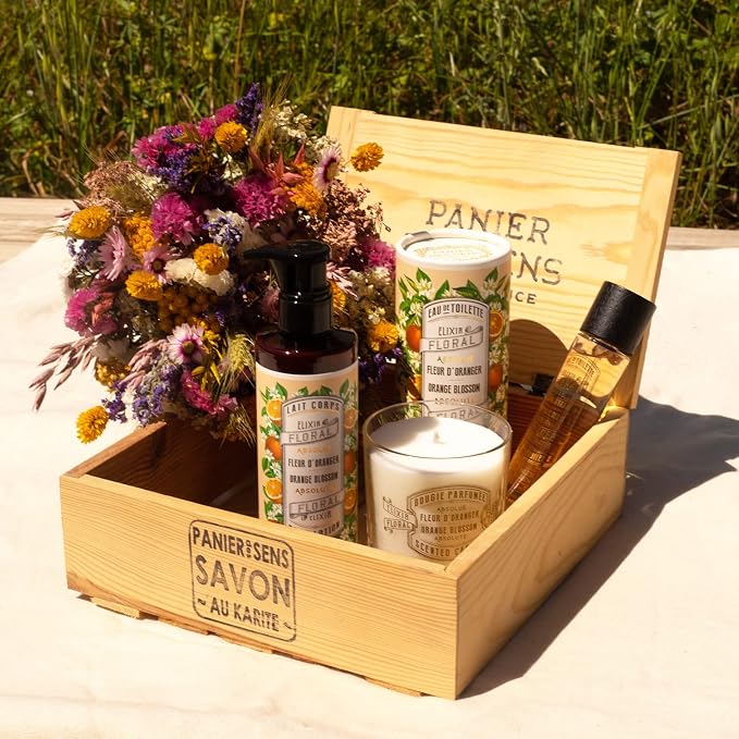 Panier des Sens Orange Blossom Candle - Hand-Poured in Provence, France - Long Lasting Scented Candles - up to 55 Hours Burn Time - Orange Scented Candle - 100% Natural Cotton Wick - 6.3 oz