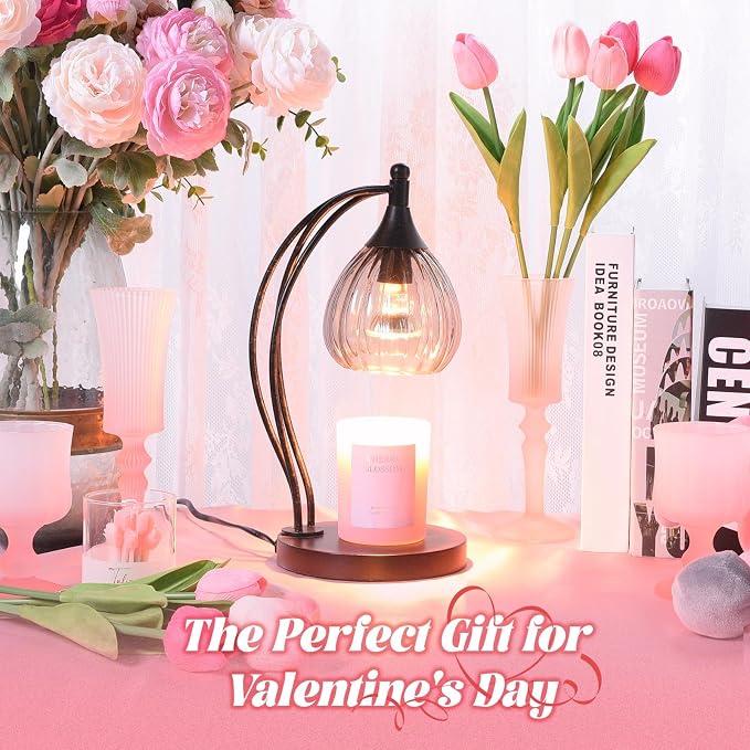 Candle Warmer Lamp with Timer Dimmer - Electric Light Wax Warmer for Jar Candles - Lamp with 2 Bulbs, Unique Birthday Gifts for Women Mom House Warming Gifts New Home Decor